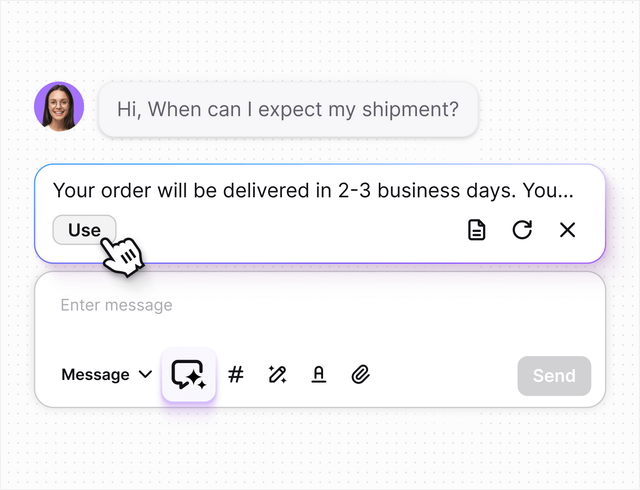 AI live chat in Text App for startups