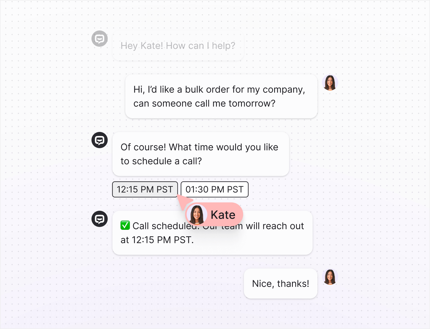 AI agent in Text App for startups