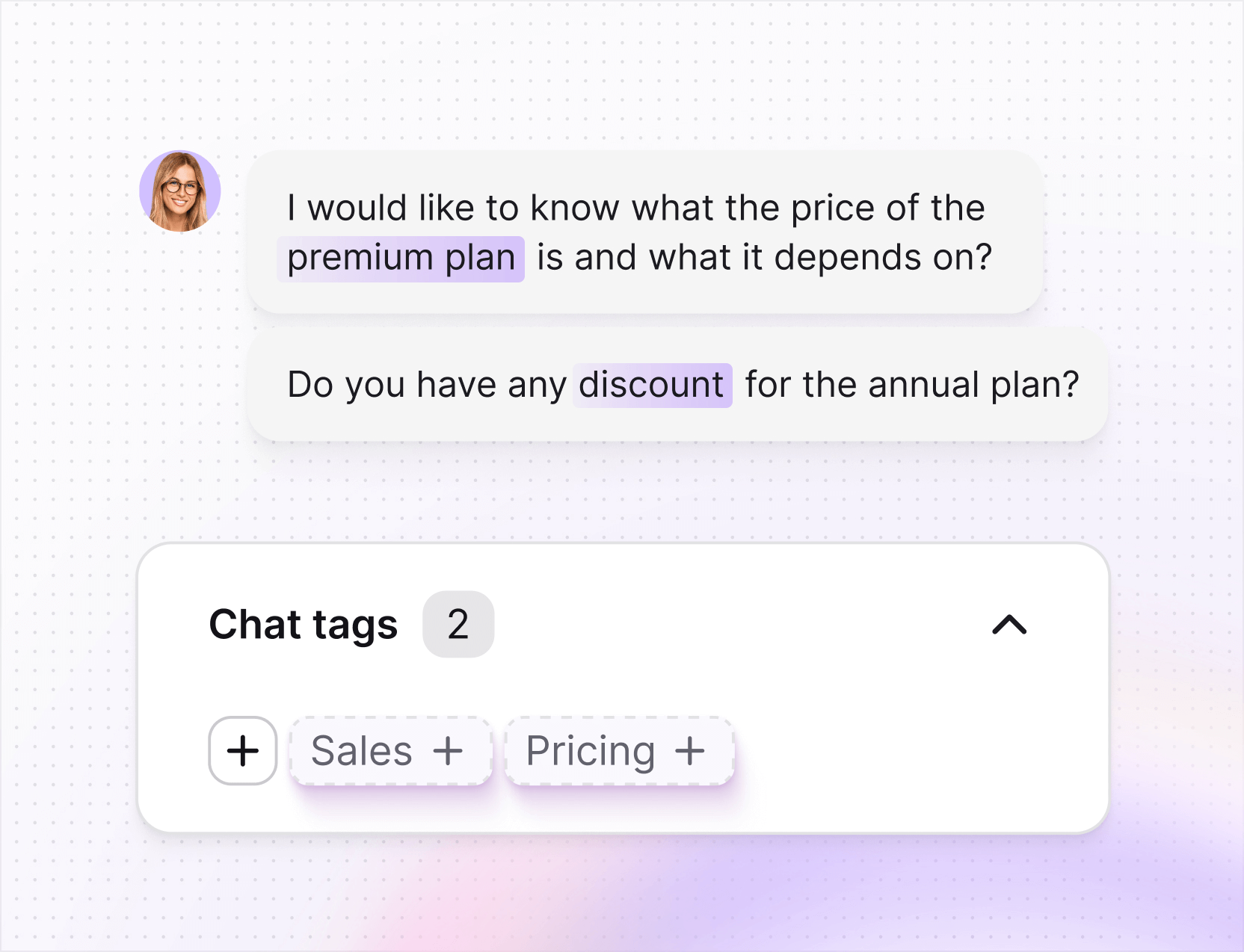 AI help desk in Text App for sales automation